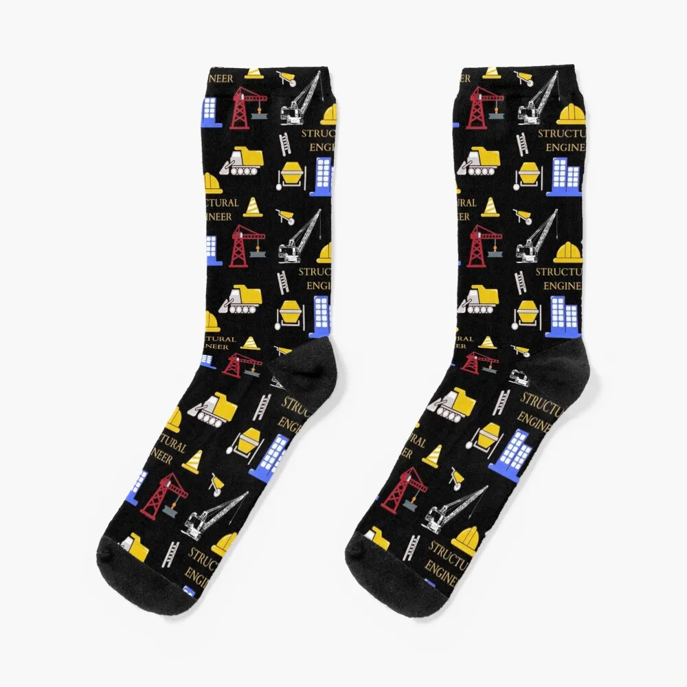 steel foundation load-Structural engineer Socks cartoon christmas gift New year's hip hop Men's Socks Luxury Women's