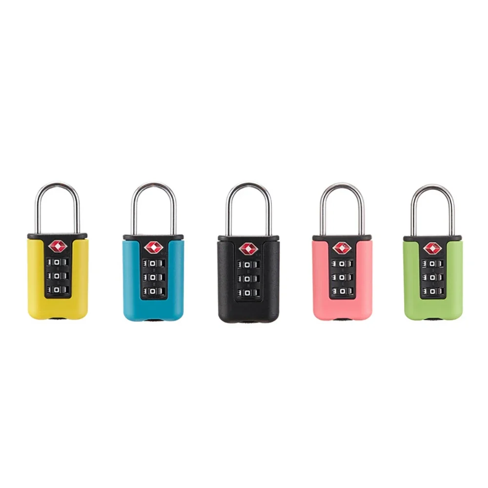 Padlock Password Locks TSA Customs Code Lock for Travel Luggage Password Lock Contrast Design Padlock 3 Digit Combination Lock