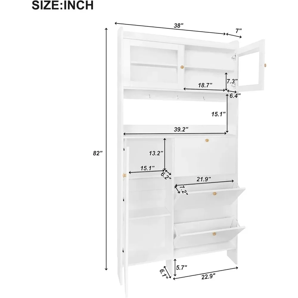 Armoire à chaussures avec espace de rangement ouvert