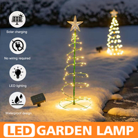 Solar Outdoor Garden Christmas Tree Light DIY Wrought Iron Light Waterproof Festive Atmosphere Light Patio Lawn Decoration