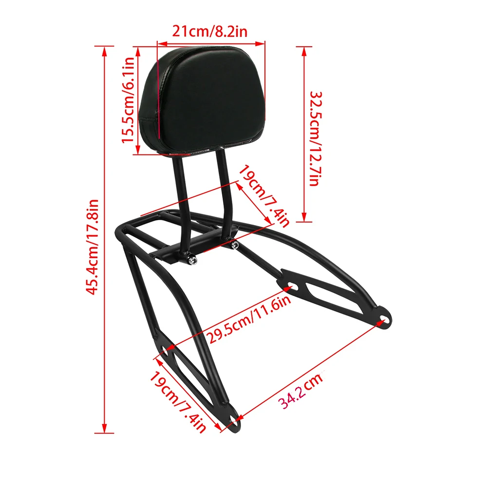 For Harley Street 500 750 XG500 XG750 2014-2021 Motorcycle Rear Passenger Sissy Bar Backrest Luggage Rack Carrier