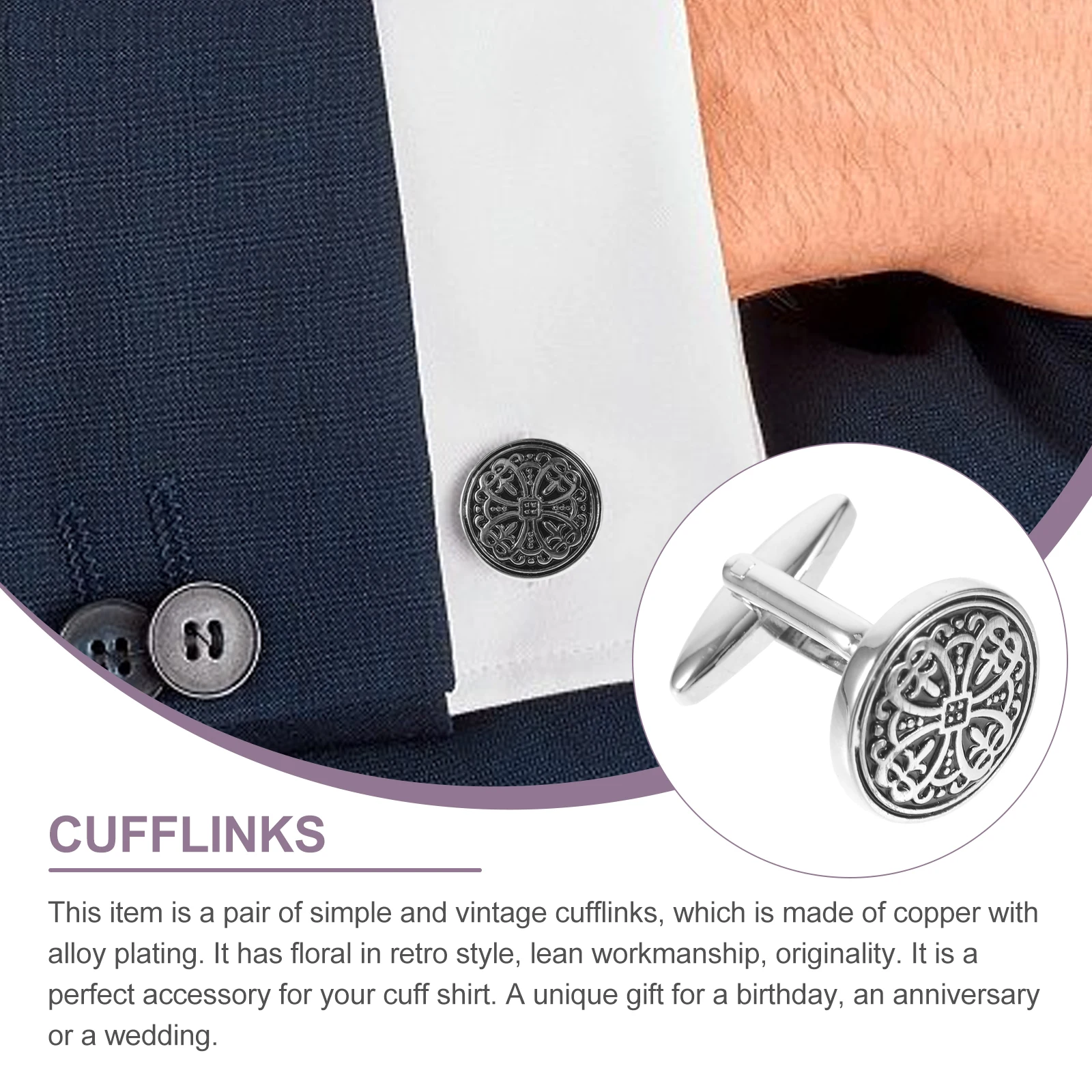 

Vintage cufflinks Men cufflinks Copper cufflinks Sleeve button Women cufflinks