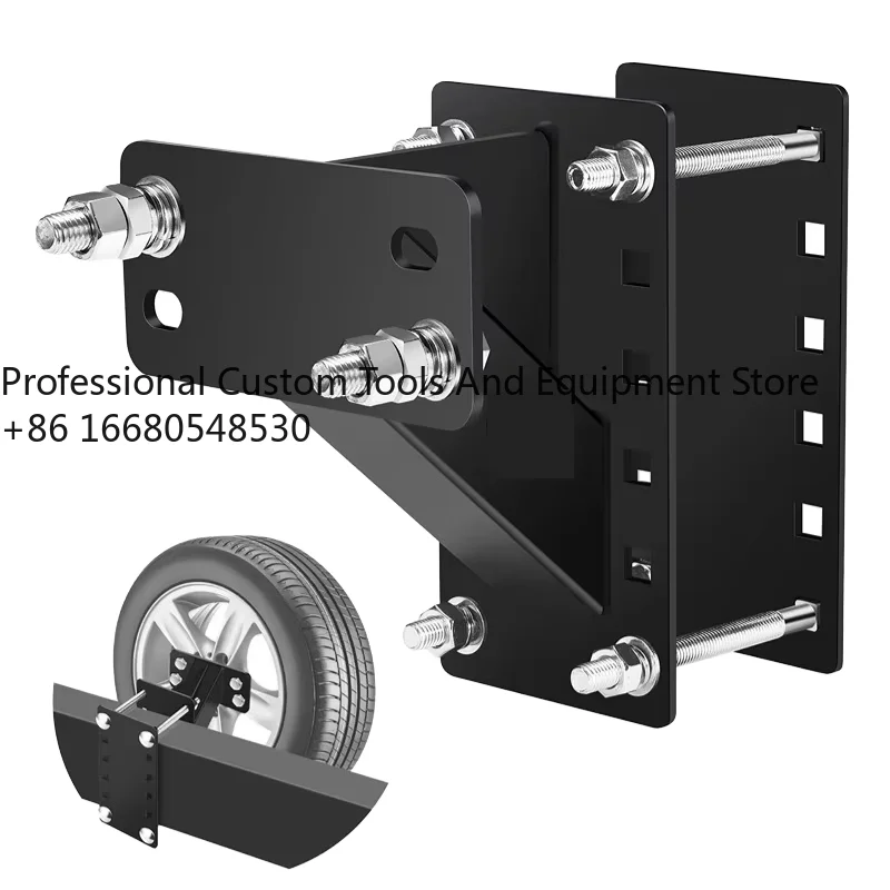U2sLQS 160 Lbs High Carbon Steel Black Spare Tire Carrier with Mounting Screws & Bracket Lugs Bolt Patterns for Trailers & RVs