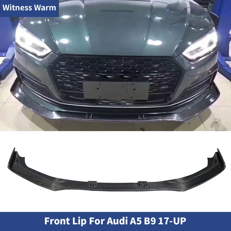 Carbon Fiber Car Front Bumper Lip Spoiler for Audi A5 B9 2017 - Up for A5 Standard Bumper Car Spoiler Splitter