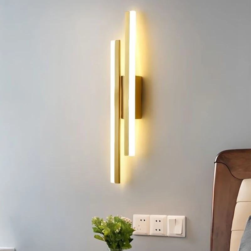 

Modern LED Wall Lamp Black Gold Dimmable Decorative Spotlight for Bedroom Living Room Bedside Background Lighting 16W AC85-265V