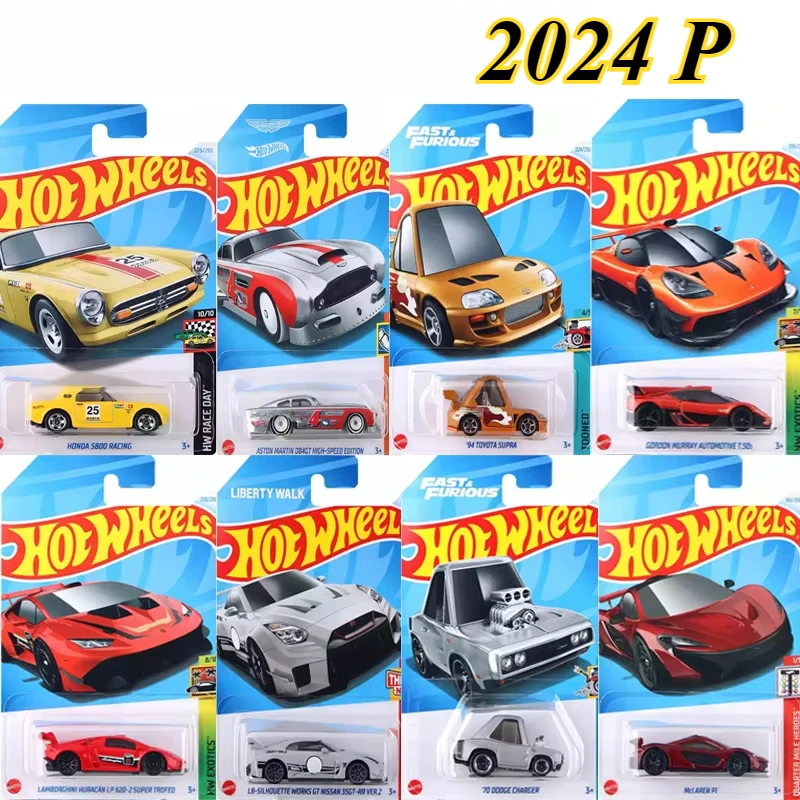 2024P Original Hot Wheels Car Boy Toy 1/64 Diecast Honda Aston Martin Fast & Furious Toyota Supra Lamborghini Huracan Nissan GTR