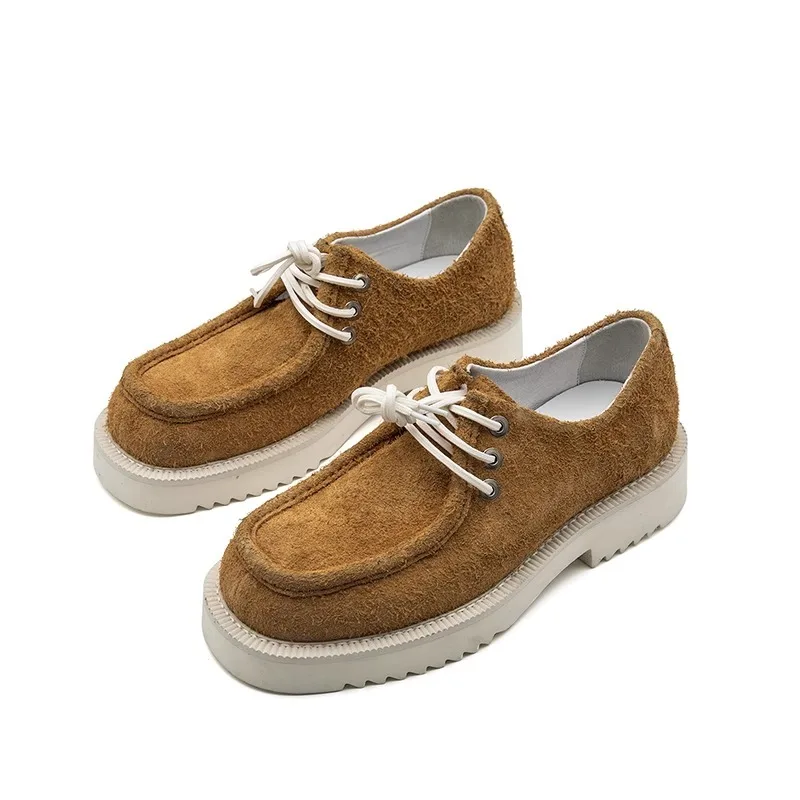Luxury Designer Work Derby Leather Shoes Men's Fashion Square Toe Casual Platform Genuine Leather Formal Business Male Shoes