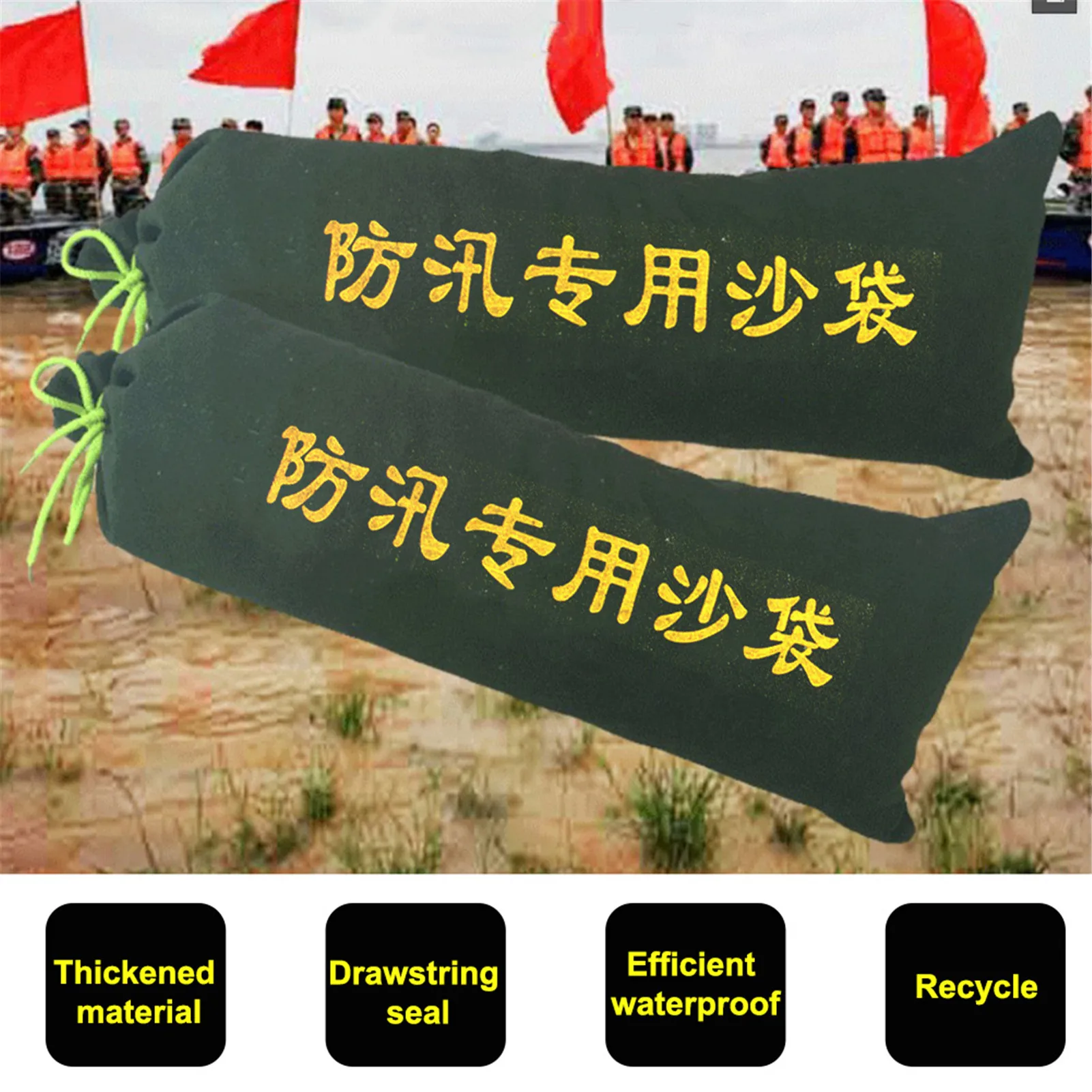 Sandless Sandbags Thickened Canvas Sand Bags For Flood Control Waterproof Sandbags For Flooding Reusable Empty Sand Bags Flood