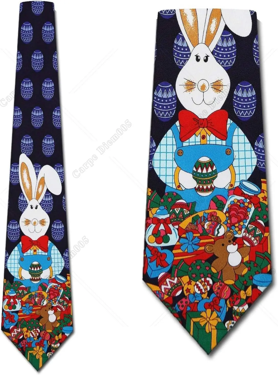 Bunny Three Rooker Easter Bunny Tie Rabbit Necktie Men Accessories Gifts for Adult One Size Holiday