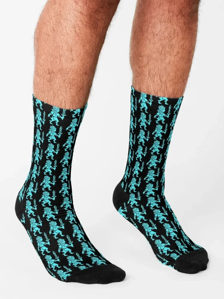 BOTW Blue Sheikah Rune Hero Socks warm winter christmass gift calzini di capodanno donna uomo