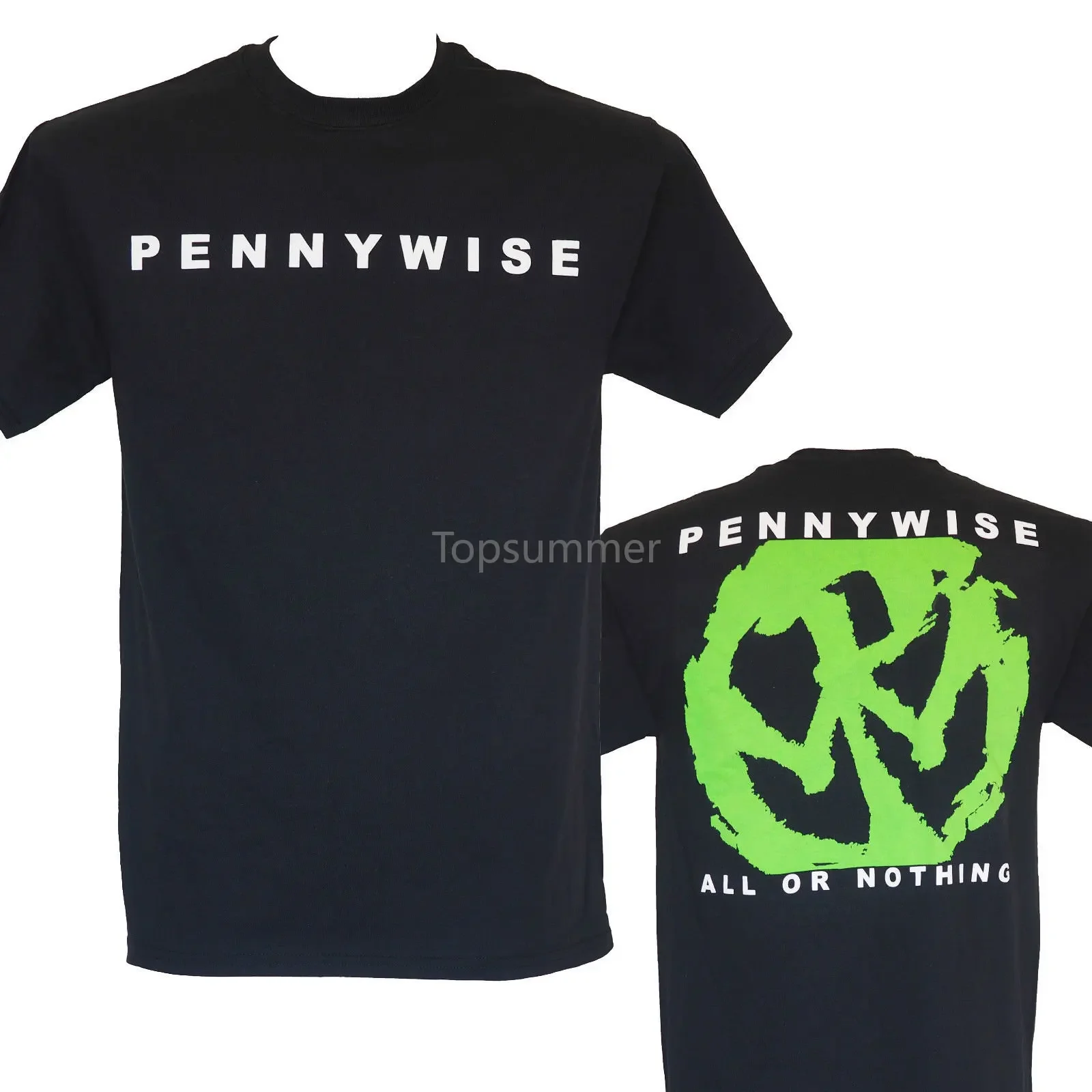 Pennywise All Or Nothing T-Shirt Metal New S-3Xl Tricolor Top Tee Men T Shirt 2018 Summer 100% Cotton