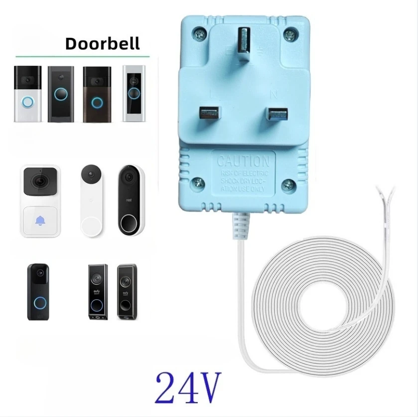 For Ring-Compatible 24V AC 500mA Doorbell Transformer for Use with For Ring Video Doorbell Gen 1 Gen 2 Wired Units