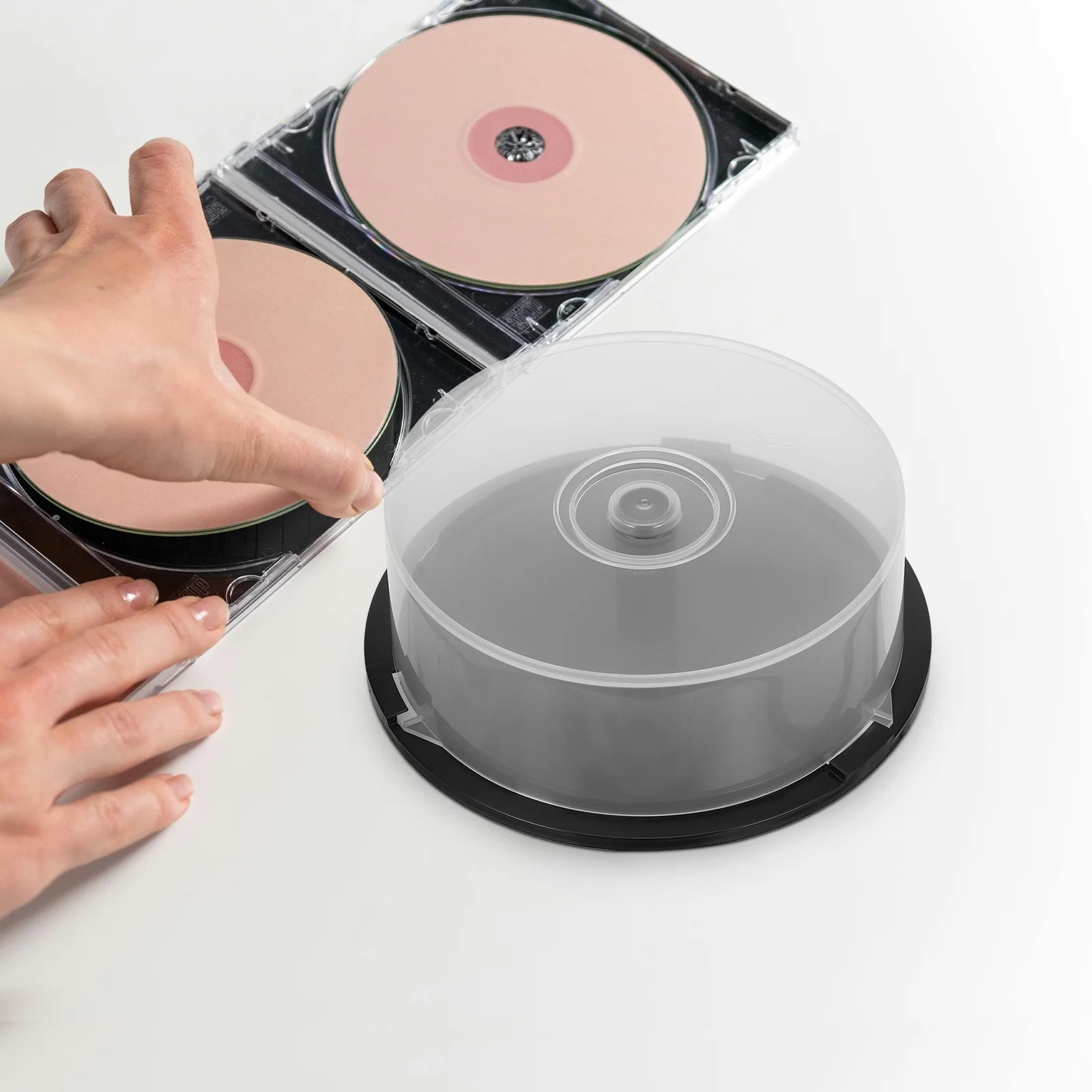 Compact Disc Storage Bucket CDs/DVDs Convenient Quick Access Storage Bucket Plastic Discs Storage Display Holder for Home,