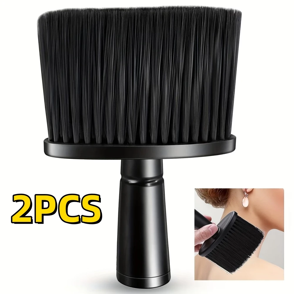 2 Soft Nylon Bristle Cleaning Brushes, Professional Barber Neck Dust Removal Brush, Multifunctional Cleaning Brush, Suitable for Salon and Home Use, Car Cleaning Gadget