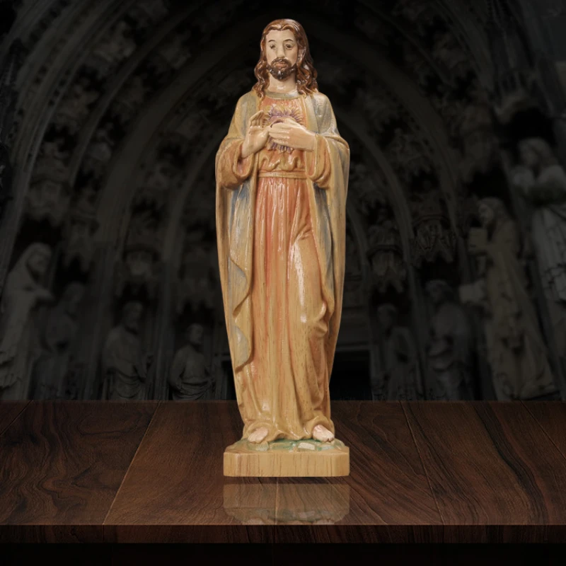 

The Statue of Jesus Wooden Carvings Handicrafts Ornaments Wooden Painted Figures Carvings Creative Home Decorations