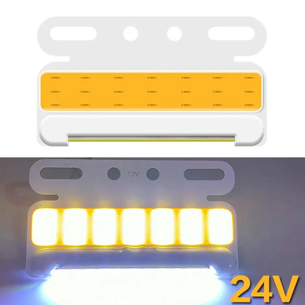 COB Signal Lamp 24V Marker Lamp Aluminum Alloy Chrome Polish Finish Direct Replacement Easy Installation For 24V Trailers