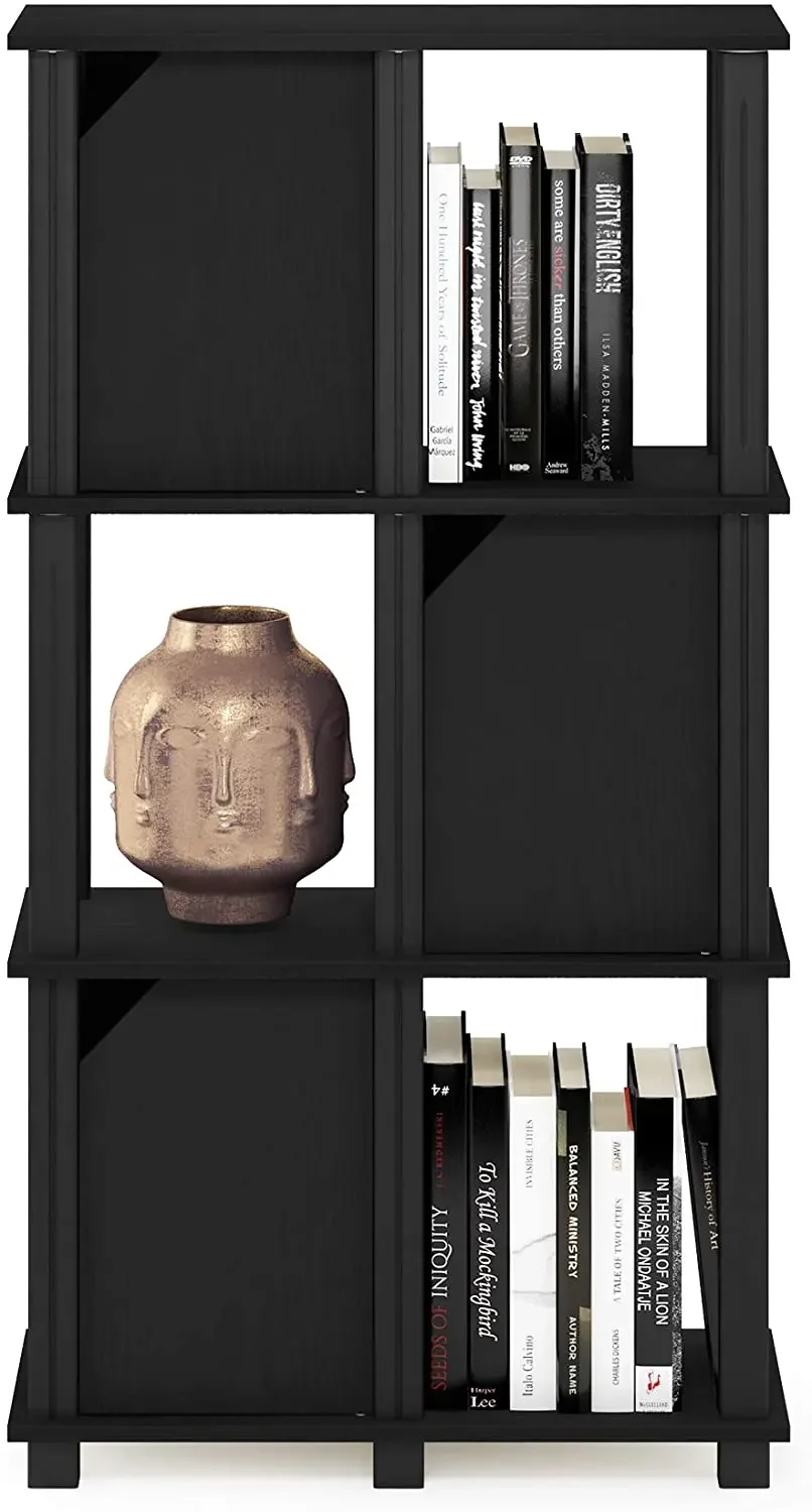 Modern 4-Tier Storage Shelf, Bookcase with Stable Metal Frame, Wooden Storage Rack Shelves