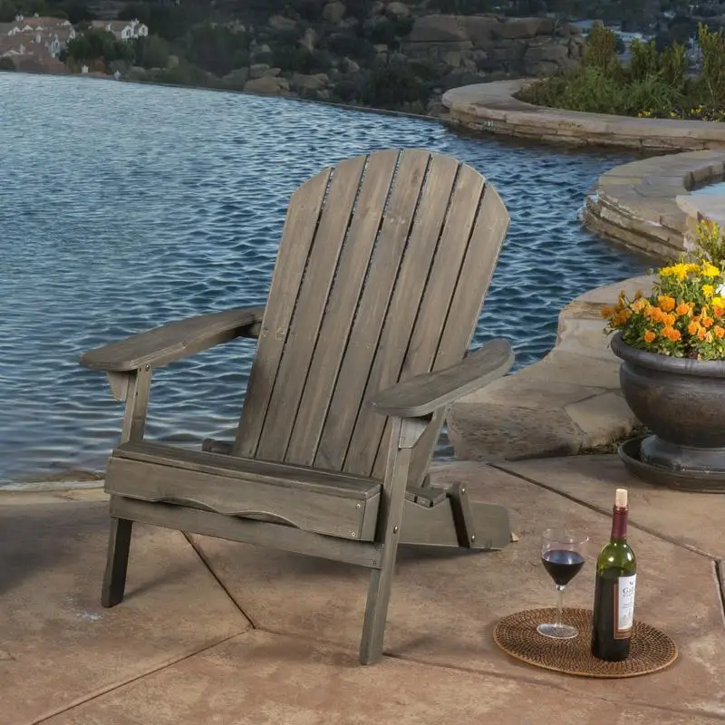 استبدال كرسي Malibu Adirondack - أثاث مريح للفناء الخارجي - تصميم مقاوم للطقس - مثالي للاسترخاء و #2