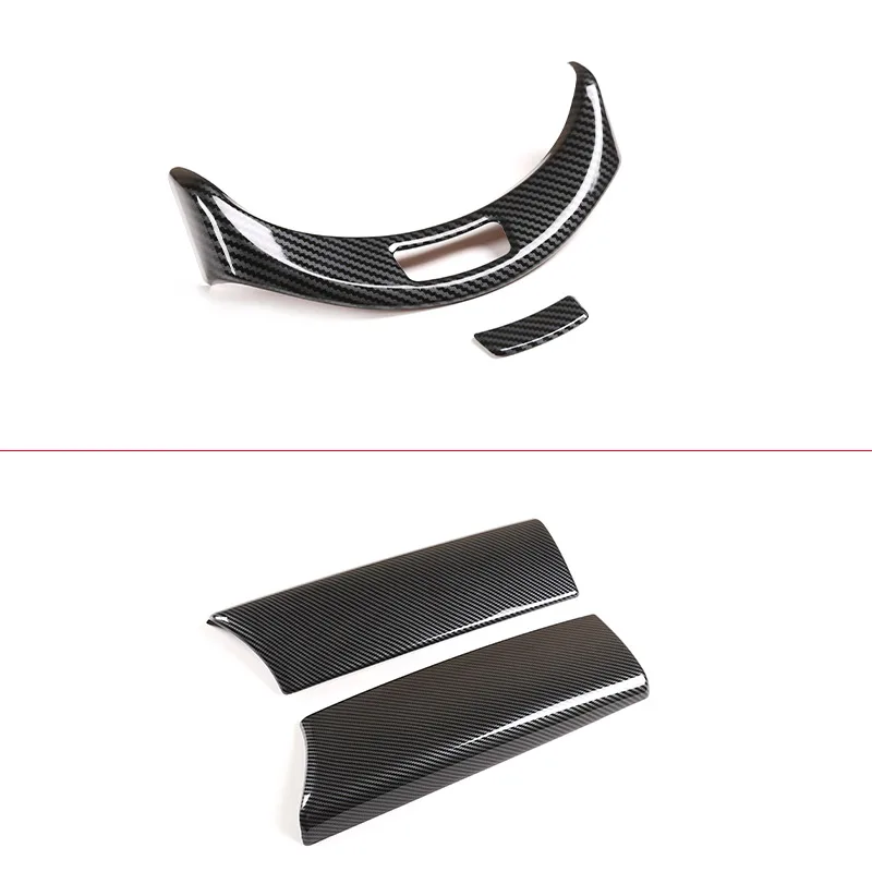 ABS Carbon fiber For Mercedes-Benz C GLC Class W205 X253 2015-21 Car Interior Center Armrest Box Cover Switch Button Trim Frame