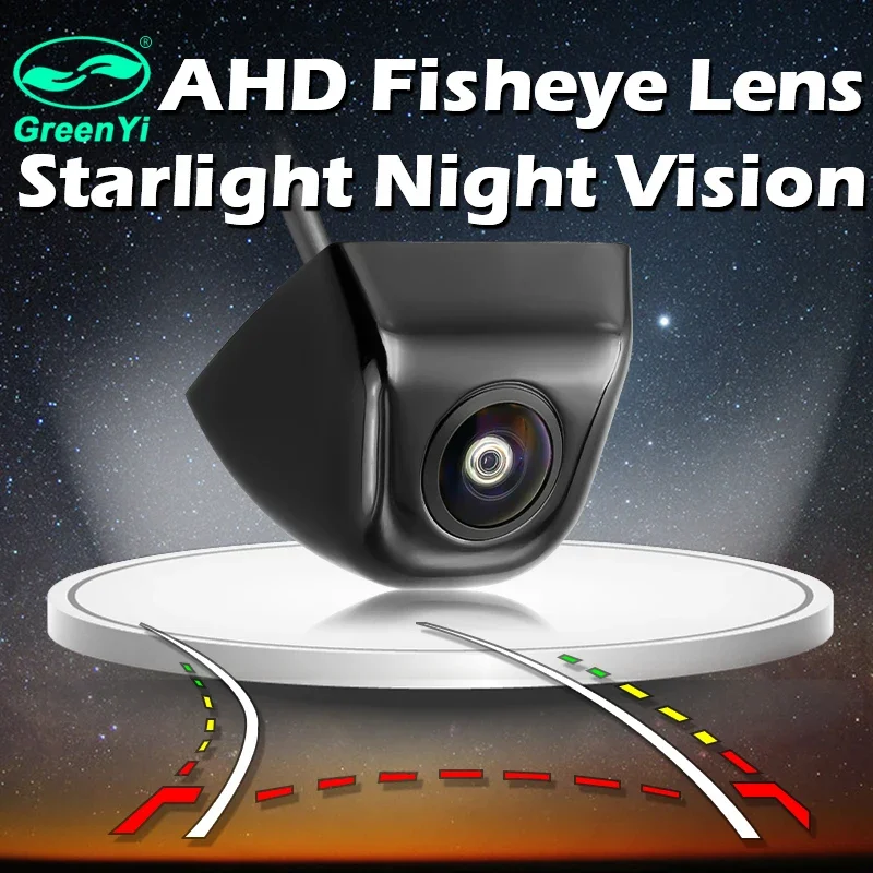 GreenYi HD AHD 1280x720P Vehicle Dynamic Trajectory Fisheye Lens Car Rear View Reverse Backup Camera Night Vision Waterproof