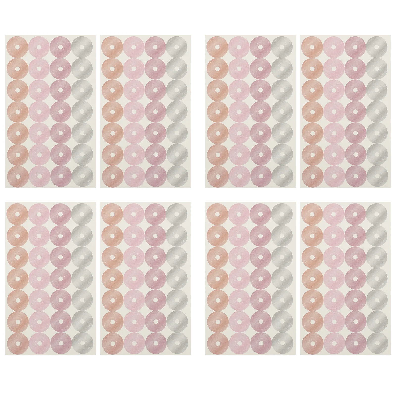 16 Sheets Decorative Hole Punch Stickers Easy Apply Reinforcement Labels for Binder Paper Notebooks Journals Office School