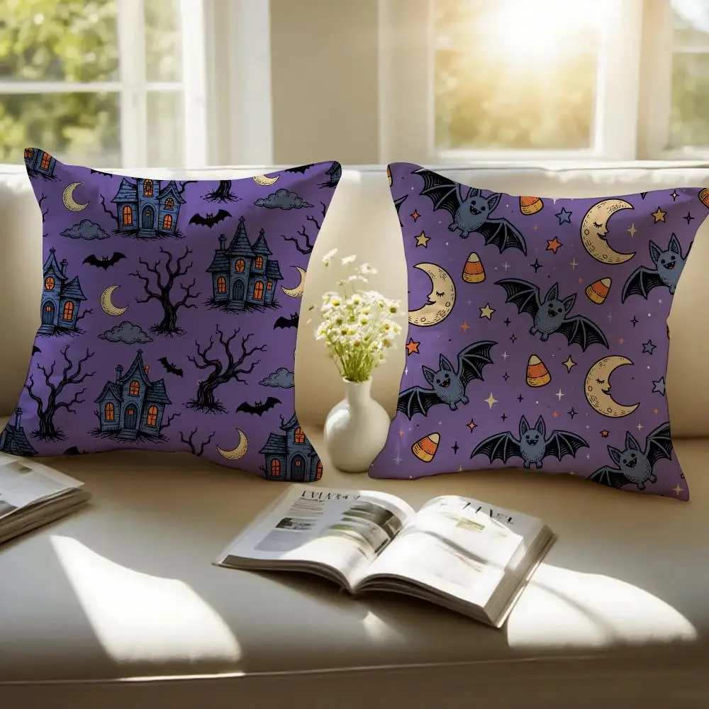 Halloween Witch Hat Skull Cushion Cover Sofa Cushion Cover Personalized Gift Living Room Home Decor Pillow