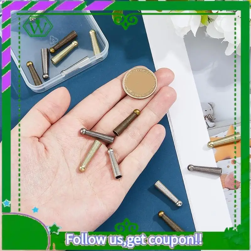 

A18P-4Colors Bolo Tie Tips Bolo Tie Findings Replacement End Caps Alloy Cord End Long Cord Ends Caps For DIY Findings Clothes
