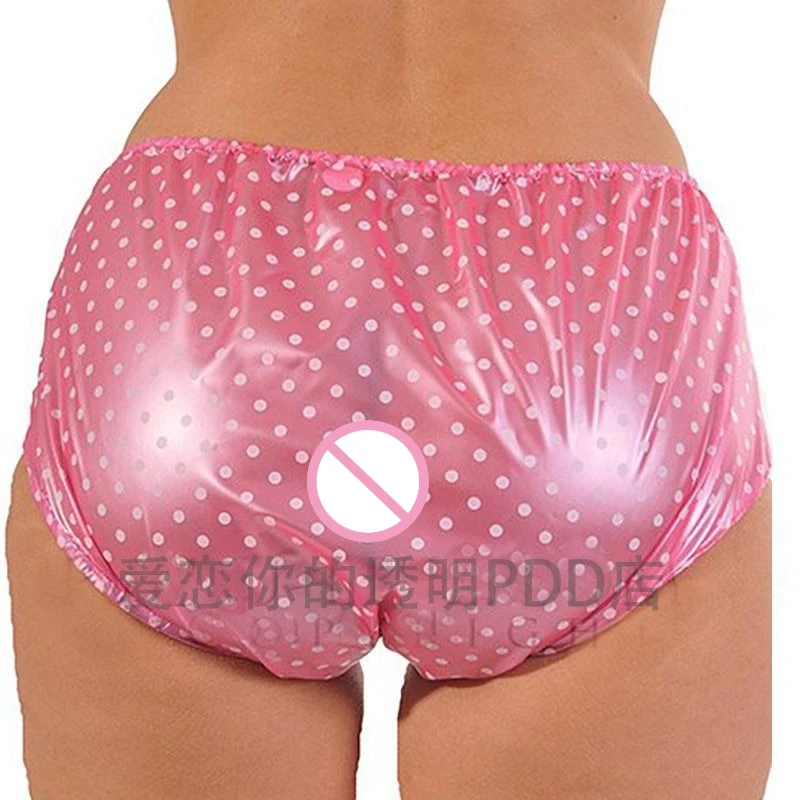 Mutandine sexy in PVC trasparente per adulti Intimo erotico impermeabile Coppie Giochi di ruolo Fantasia Affascinante Vita media