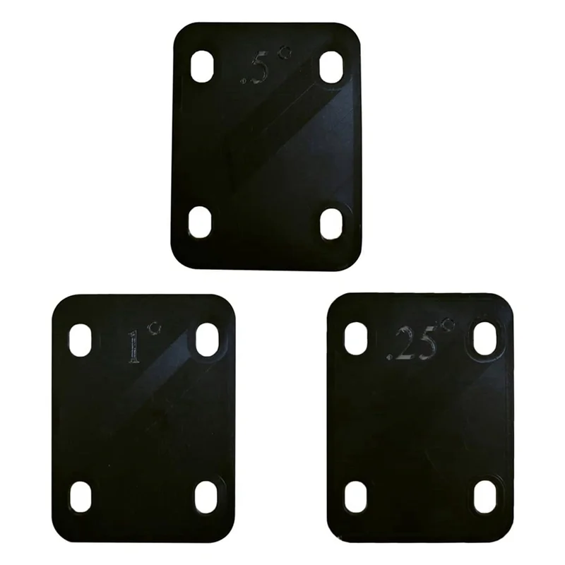 Prácticos cuñas para mástil de guitarra, 3 piezas, 0,25 ° , 0.5 ° y 1 ° Junta de grado para reparación de cuello atornillado de guitarra y bajo