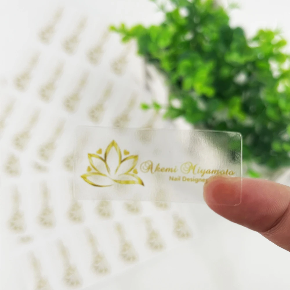 1000pcs 35x35mm Customize Design Printed Transparent Self-adhesive Stickers Waterproof Color Printing Clear PET Labels For Tubes