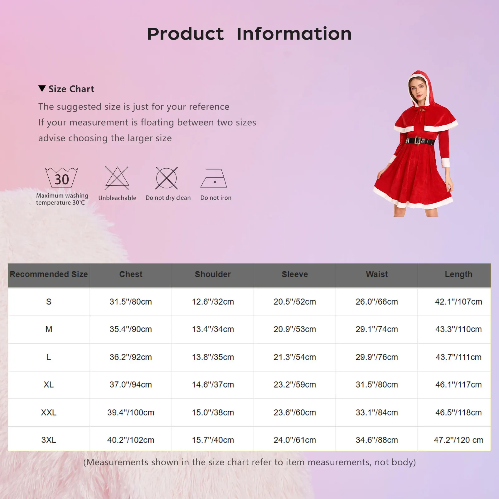 女性クリスマス長袖ベルベットドレスフード付きケープベルト付きクリスマス新年パーティーカーニバルミセスサンタクロースコスプレ衣装