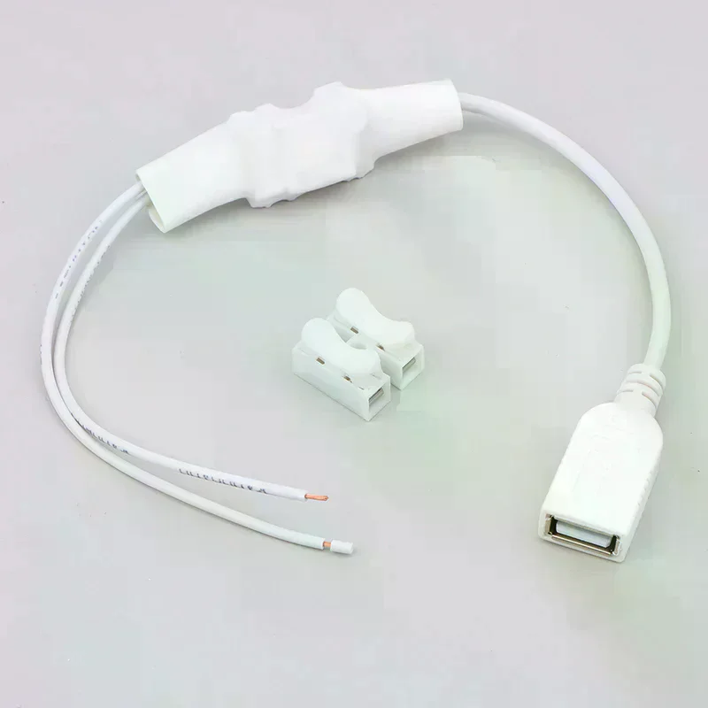 AC 220V To DC 5V/1A 5W White Wifi Camera DIY Monitorn Female USB Adapter Connector Isolation Module Stabilized Module