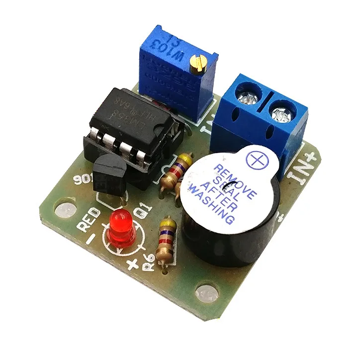 12V Battery Low Voltage Alarm Module, Undervoltage Protection Board with Buzzer & LED Indicator