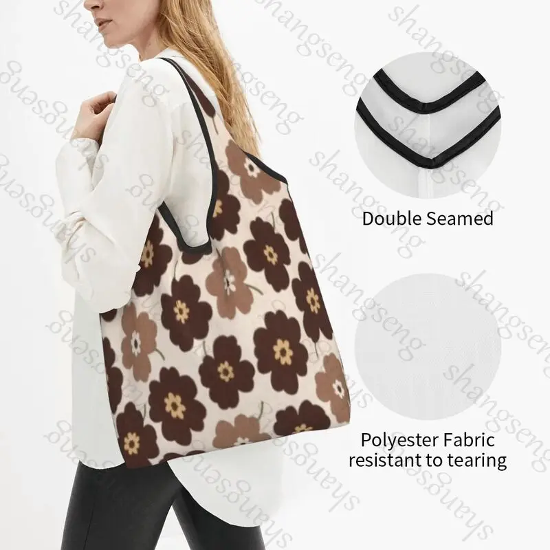 Tas jinjing bahu belanja kain bunga antik Jepang tas belanja ramah lingkungan yang dapat dilipat tas tangan portabel berkapasitas besar