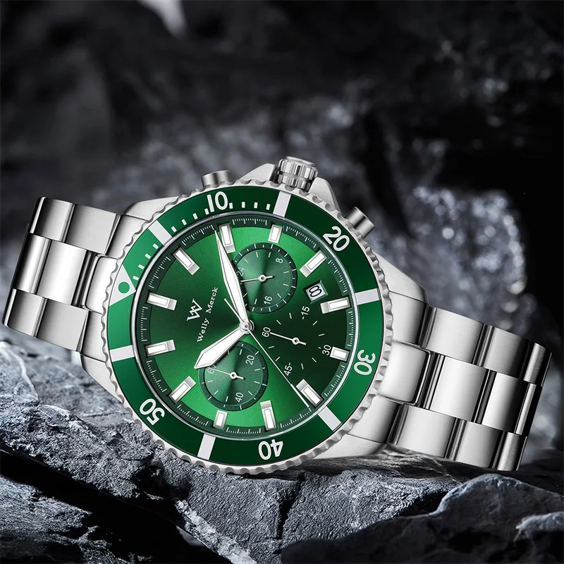 WM Watch Multifunctional Quartz Waterproof Watch, Stylish Luminous Men's Watch, Welly Merck 184M