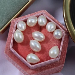 3pc Natural Freshwater Pearl Bead Teardrop Shape Half Hole Isolated Loose Bead Earring Gift Necklace Bracelat Jewelry Making DIY