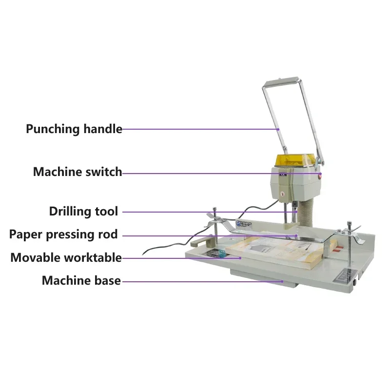 Upgrade Electric Punching Machine Book Paper Single Hole Electric Drilling Machine