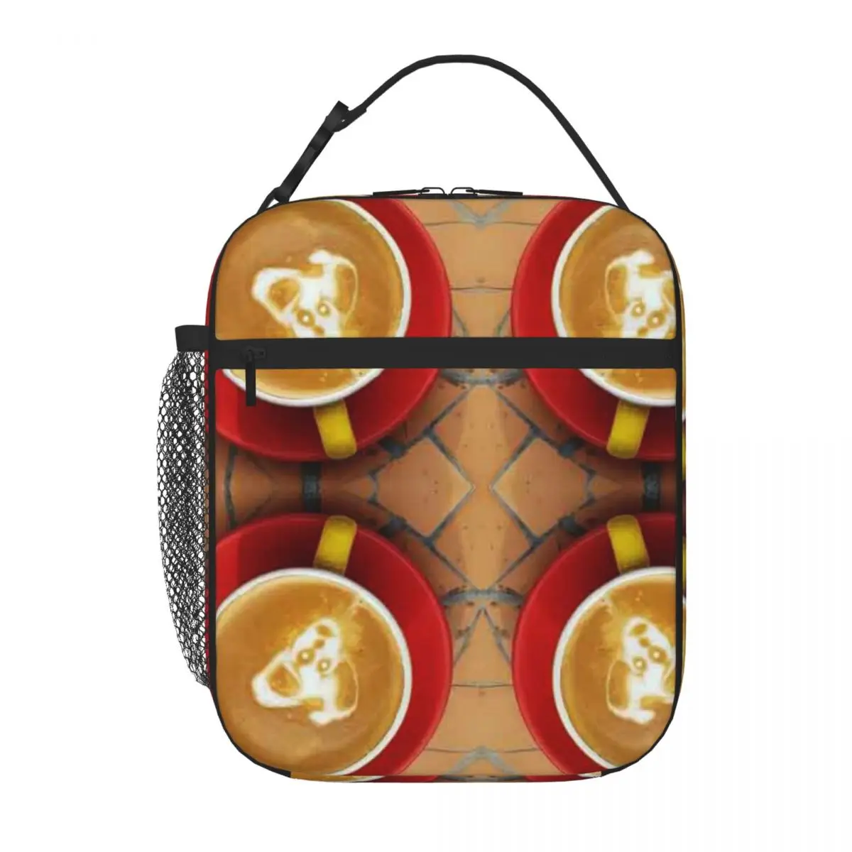 Bestselling Four Cups Of Latte Art Coffee Rugged Durable Lunch Bag Lawn Dining Shoulder Lunch Bag