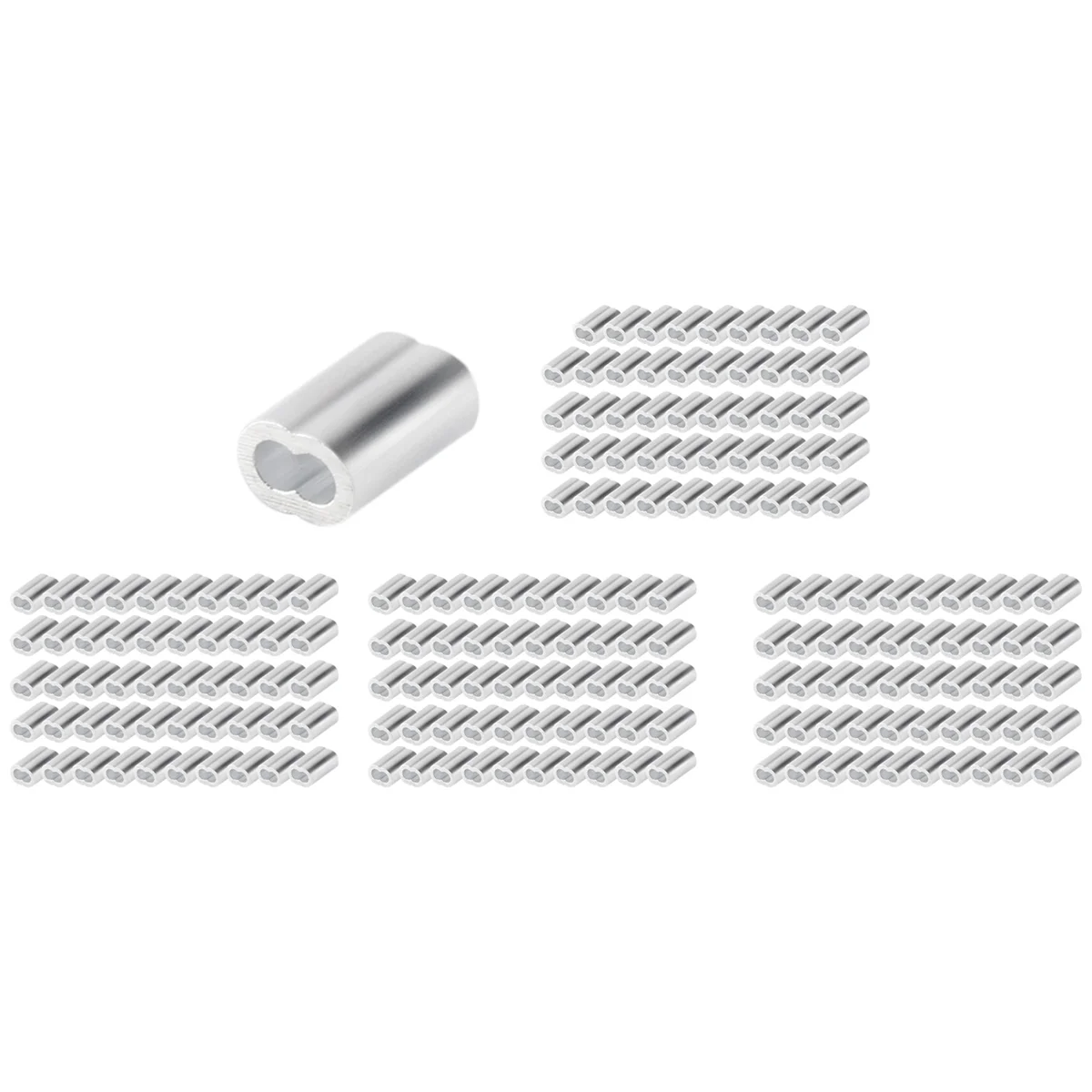 200 Stuks 1/16 Inch Kabel Ferrule Set Aluminium Krimplus Mouw Voor Staalkabel