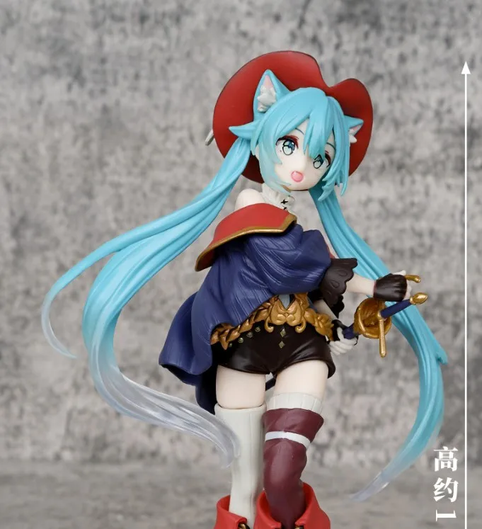 Hatsune Figure Miku Fairy Tale Wonderland Cute Puss in Boots Collectible Figurine