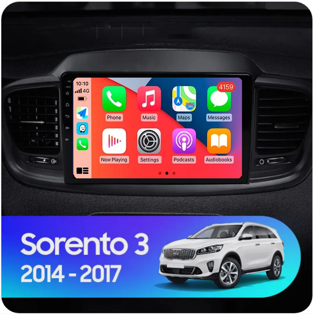 Android 14 Carplay Auto 4G+WIFI For Kia Sorento 3 2014 2015 2016 2017 GPS Car Radio Navigation Multimedia Video Player Stereo BT