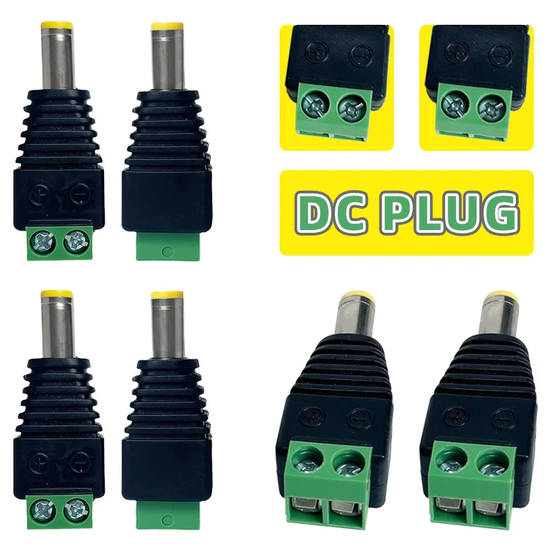 12V DC Power Plug Terminal Block Connector for TV CCTV Camera LED Strip Light SMD Wiring