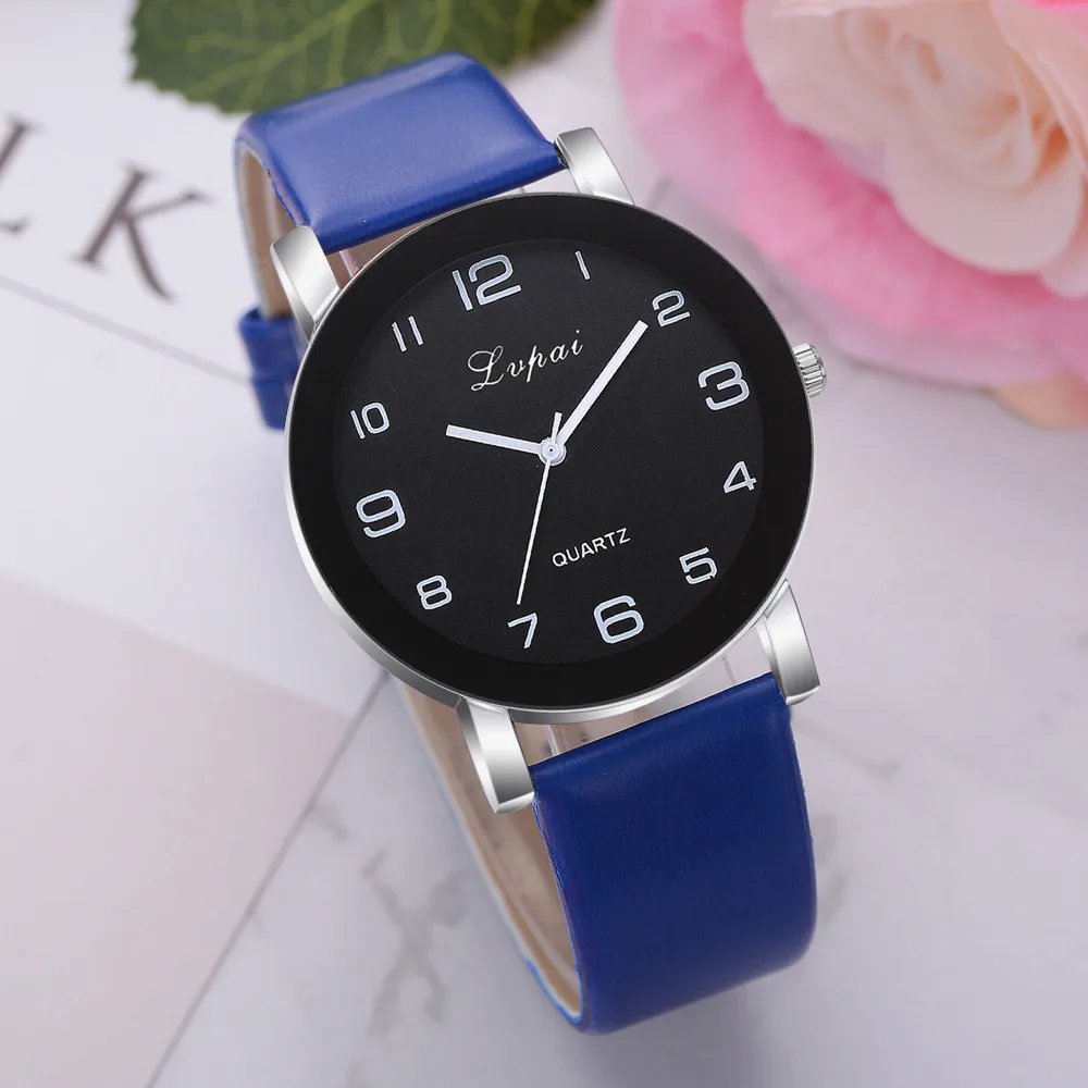 Fashion Simple Women Watch PU Strap Big Dial Creative Quartz Wristwatch Casual Lover Watches Relógio Feminino Reloj Mujer