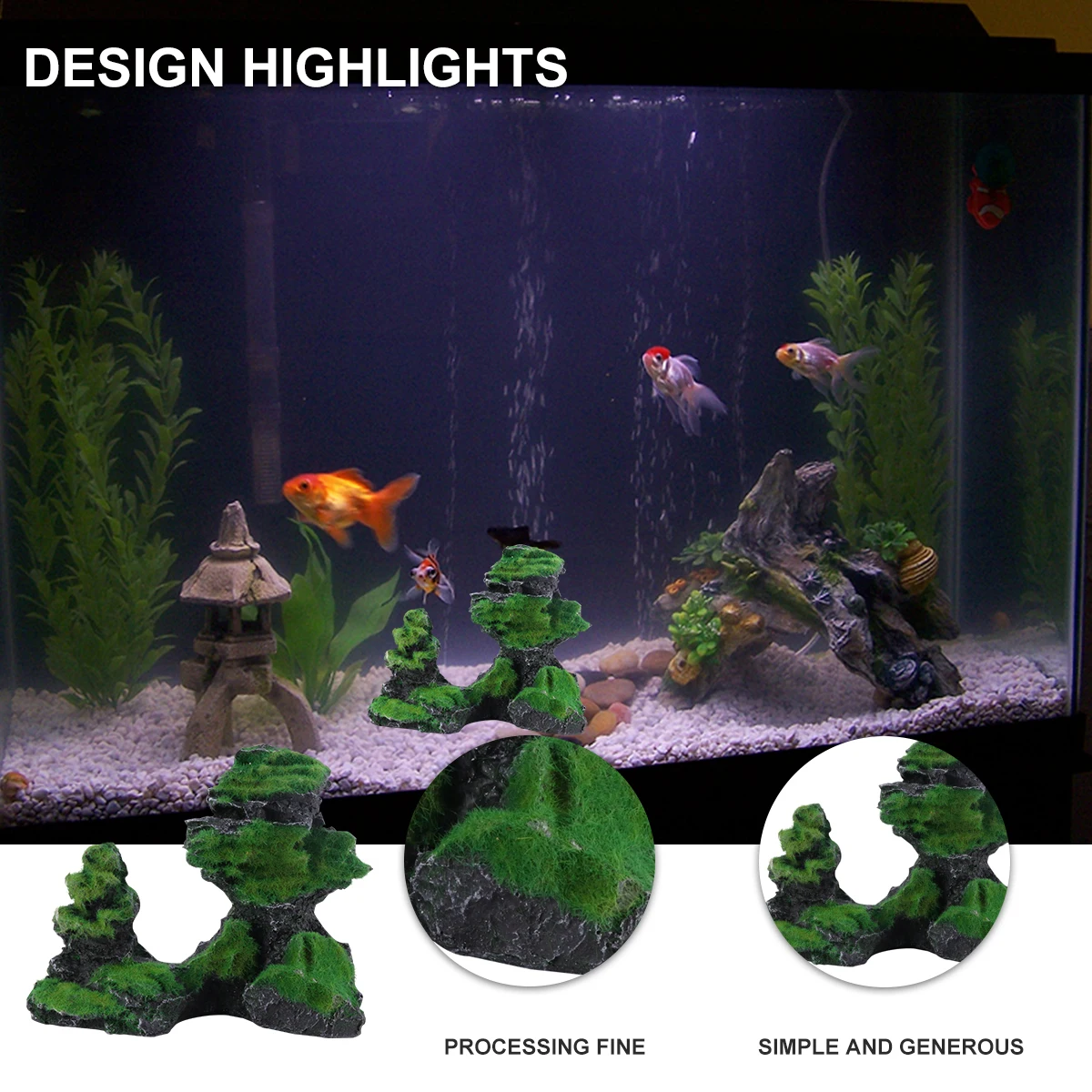 

Resin Artificial Craft Decoration Hiding For Fish Tank Fresh Salt Water Exquisite Stone Adornment Crab Hiding Cave Creative Fish