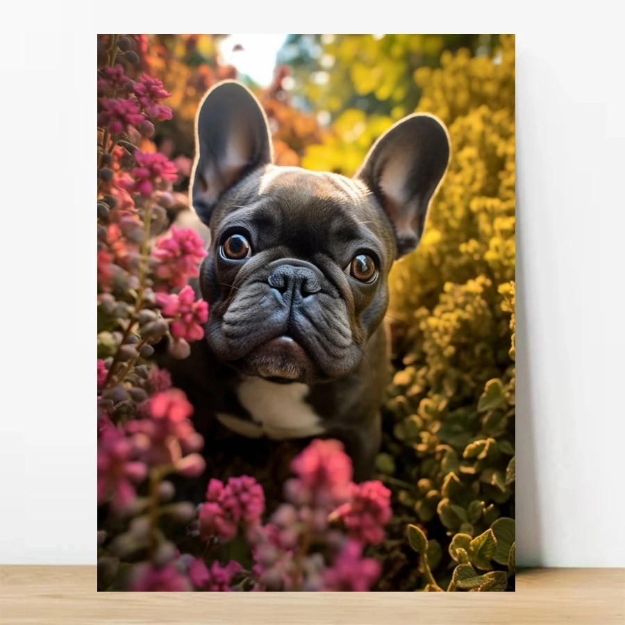 Cute French Bulldog Puppy Full Diamond Painting Art Pet Dog Animal 5d Diy Cross Stitch Mosaic Handwork Room Decor Gift
