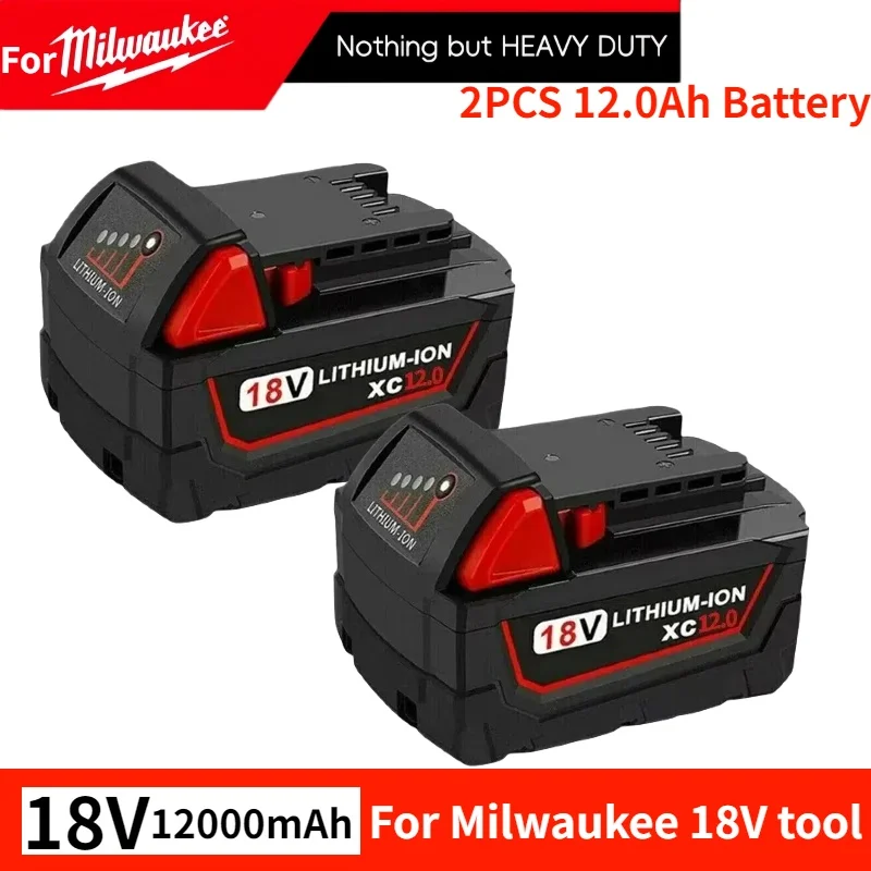 

For Milwaukee M18 battery12.0Ah with charger,replaceable M18B6 M18B5 48-11-186048-11-1850, 48-11-1840Tool Lithium Battery