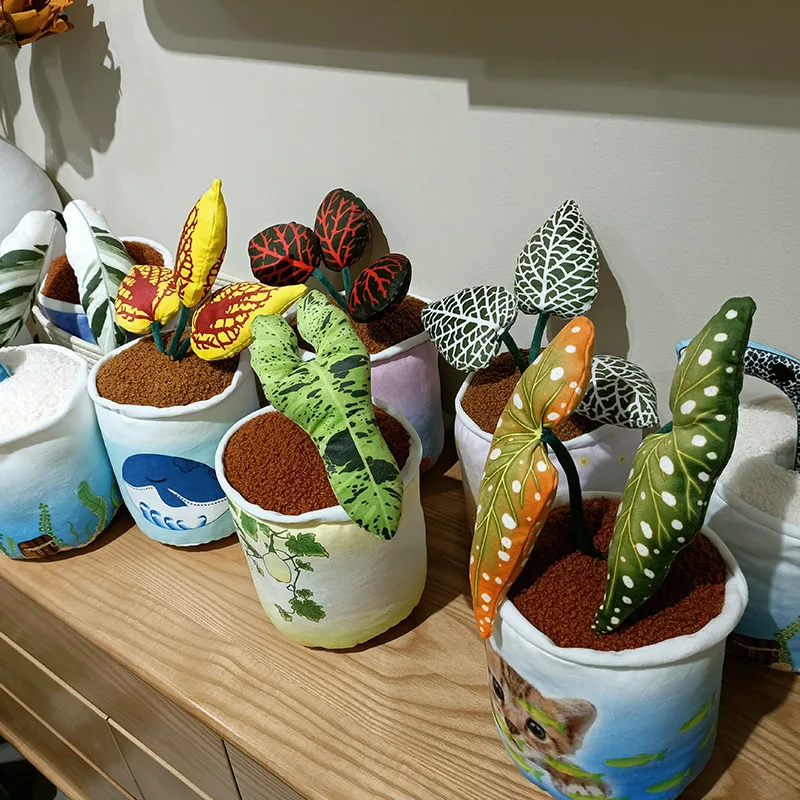 Simulation Cute Potted Plant Plush Doll Lifelike Succulent Bamboo Flower Plush Toy Home Decoration Gift For Boys And Girls