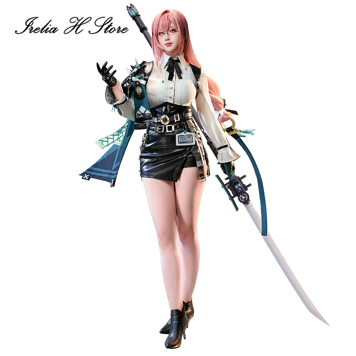 

Irelia H Zenless Zone Zero Tsukishiro Yanagi Cosplay Costume Anime Tsukishiro Yanagi PU Uniform Suit Halloween Costumes