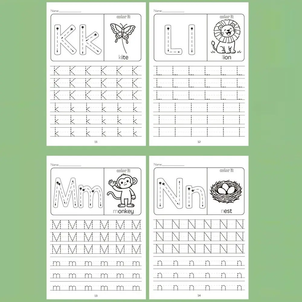 26 Letters Montessori Learning Teaching Aids Test Book 32-Page Book Writing Workbook A-Z Uppercase and Lowercase