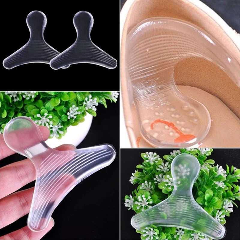 1 Pair Comfortable Grips Insoles Foot Protector Cushion Grip Silicone Shoe Liner